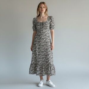 Faithfull The Brand Gabriella Zebra Midi Dress Size 6